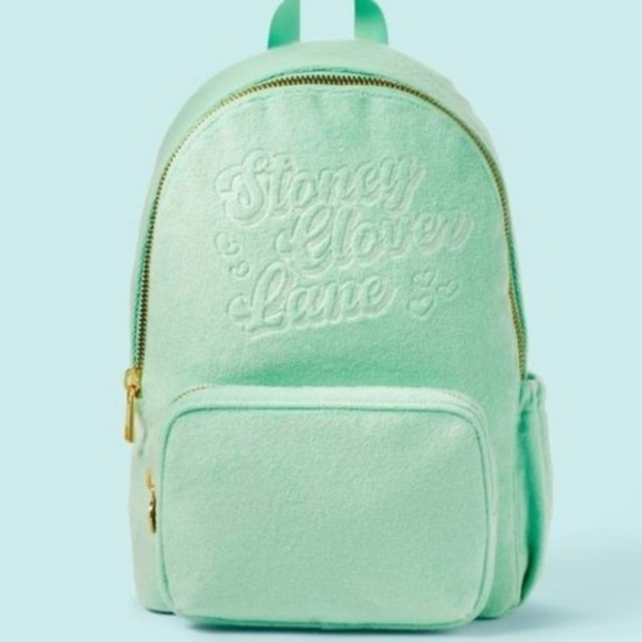 Stoney Clover Lane Handbags - Stoney Clover Lane Embossed Green Terry Backpack